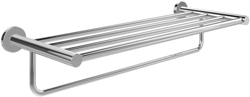 Villeroy & Boch Elements - Tender Handtuchablage, Handtuchhalter mit Ablage für Wandmontage, Handtuchablage mit Handtuchstange, Länge 595 mm, rund, Chrom von Villeroy & Boch