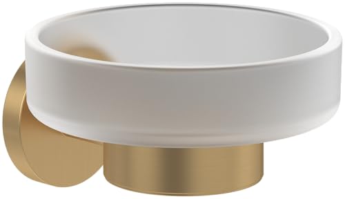 Villeroy & Boch Elements - Tender Seifenschale, Seifenablage für Wandmontage, Seifenhalter aus satiniertem Glas mit Halterung aus Zink, rund, Brushed Gold Villeroy & Boch Elements - Tender Seifenschale, Seifenablage für Wandmontage, Seifenhalter aus satiniertem Glas mit Halterung aus Zink, rund, Brushed Gold von Villeroy & Boch