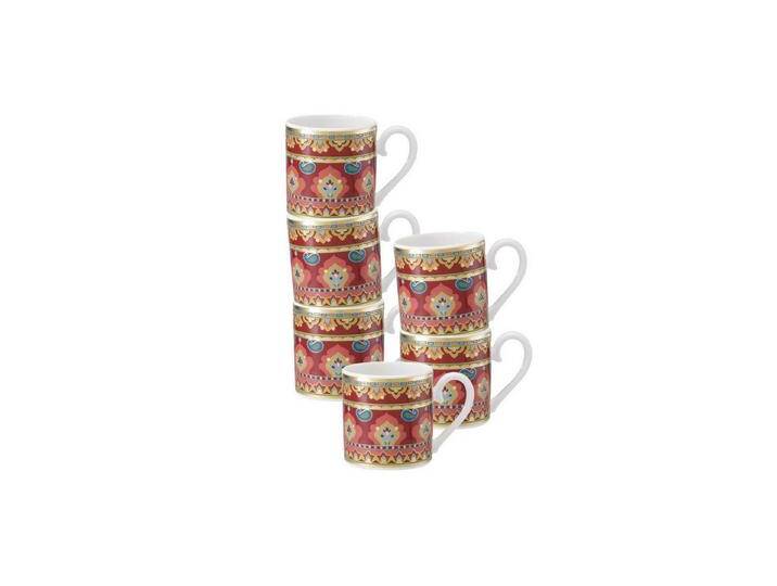 Villeroy & Boch Espressotasse Samarkand Rubin Espressotassen 50 ml 6er Set, Porzellan, bunt von Villeroy-&-Boch