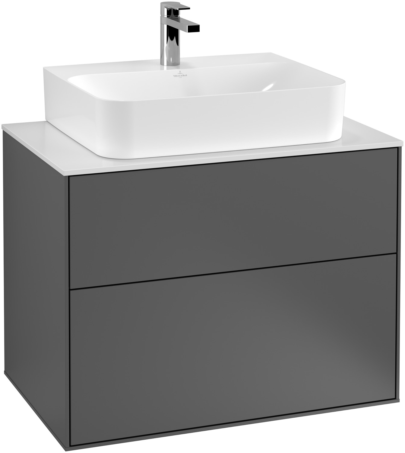 Villeroy & Boch Finion Waschtischunterschrank, 2 Auszüge, Waschbecken mittig, 800x603x501mm, Glass Black Matt, F09200HG Villeroy & Boch Finion Waschtischunterschrank, 2 Auszüge, Waschbecken mittig, 800x603x501mm, Glass Black Matt, F09200HG von Villeroy & Boch