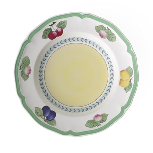 Villeroy & Boch - French Garden Fleurence Suppenteller, 23 cm, Premium Porzellan, Weiß/Bunt von Villeroy & Boch