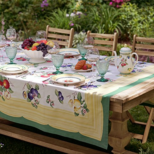 Villeroy & Boch Französischer Garten Tischdecke aus Baumwollstoff, Baumwolle, Mehrfarbig, 68"x126" von Elrene