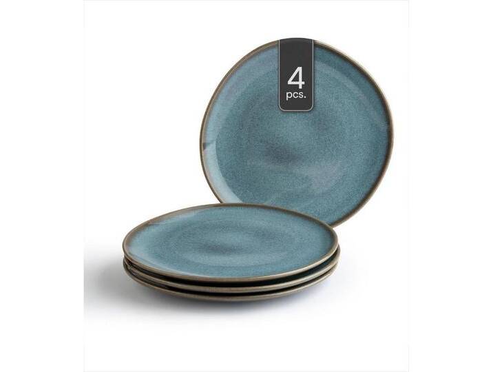 Villeroy & Boch Frühstücksteller LAVE, 23,5 x 23 cm, Blau, Braun, Steingut, (4 St), mit Reaktivglasur, Spülmaschinenfest, blau braun von Villeroy-&-Boch