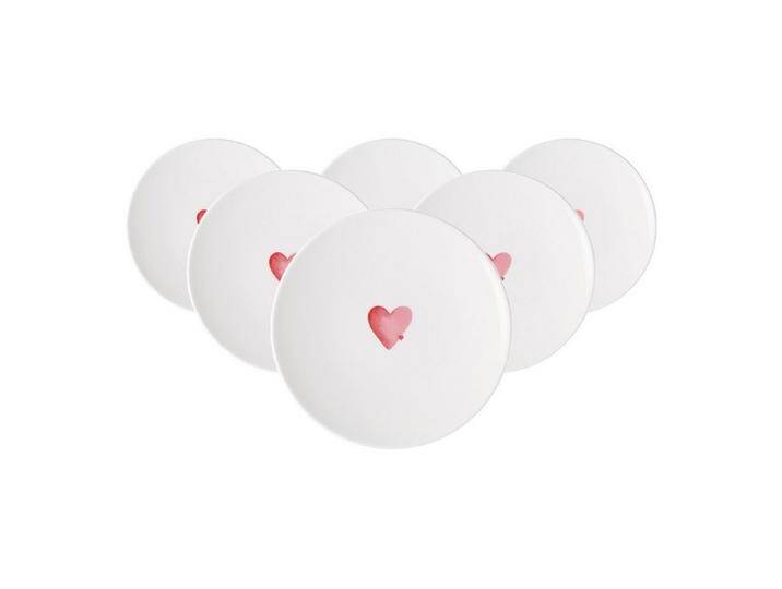Villeroy & Boch Frühstücksteller With Love Frühstücksteller Sending Love ø 21,2 cm, (6 St), rot von Villeroy-&-Boch
