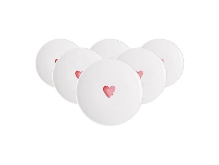 Villeroy & Boch Frühstücksteller With Love Frühstücksteller Sending Love ø 21,2 cm, (6 St), rot von Villeroy-&-Boch