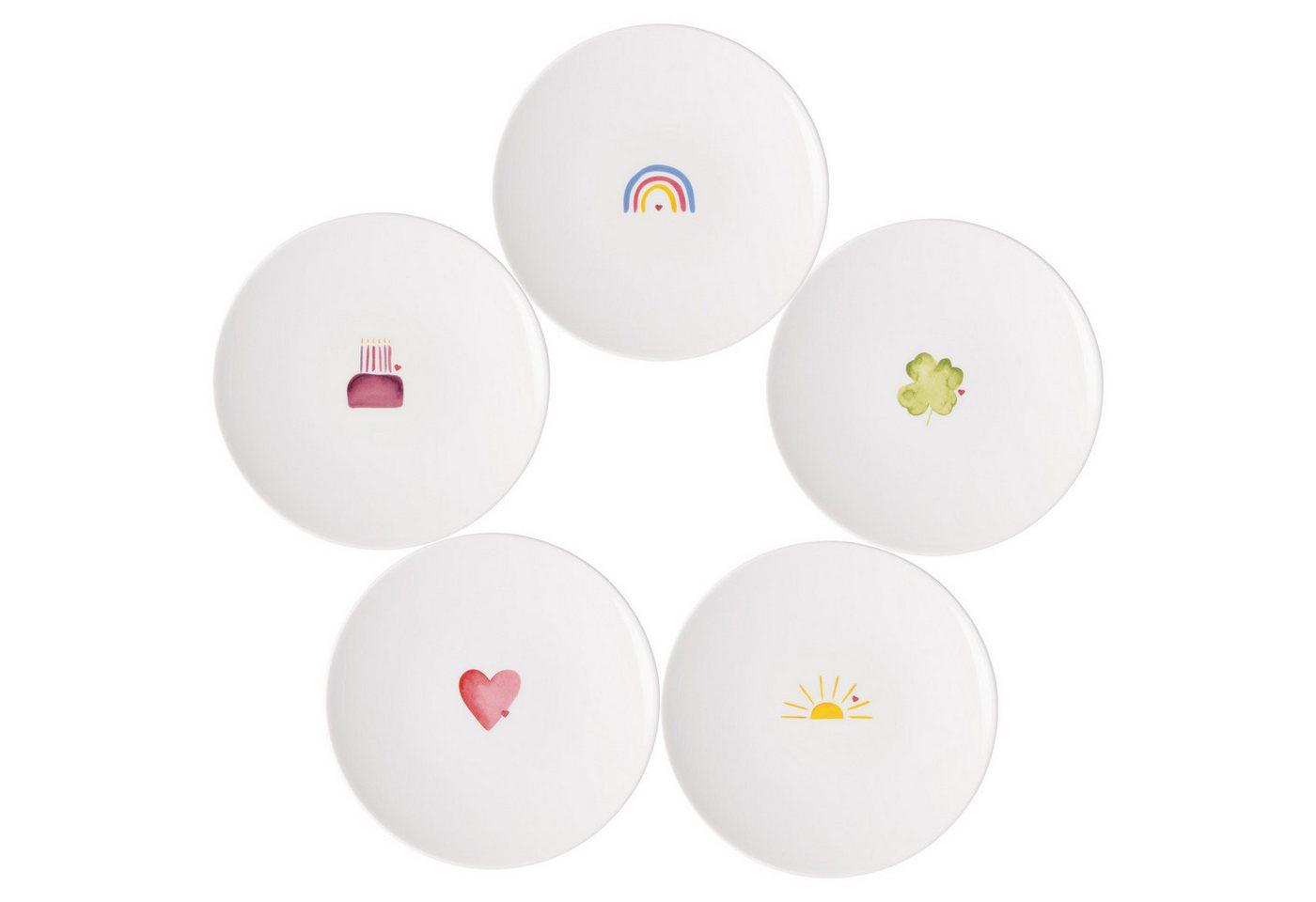 Villeroy & Boch Frühstücksteller With Love Frühstücksteller ø 21,2 cm 5er Set, (5 St) von Villeroy & Boch