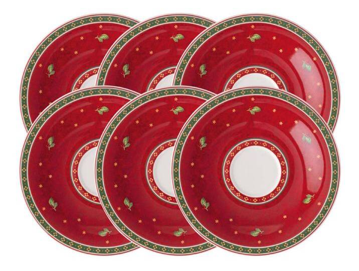 Villeroy & Boch Geschirr-Set Toy's Delight Specials Milchkaffee-Untertasse rot 19cm Set6, Premium Porcelain, rot von Villeroy-&-Boch