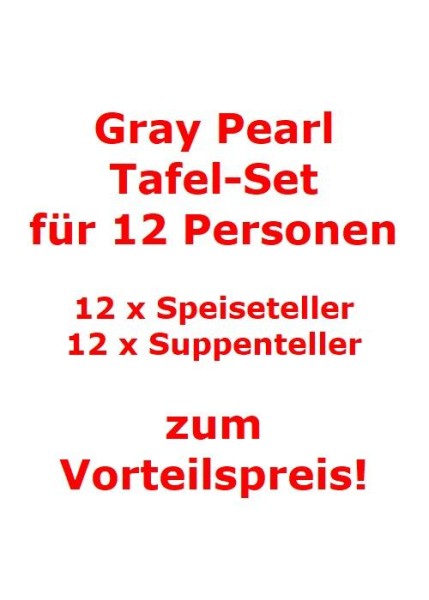 Villeroy & Boch Gray Pearl Tafel-Set für 12 Personen / 24 Teile von Villeroy & Boch