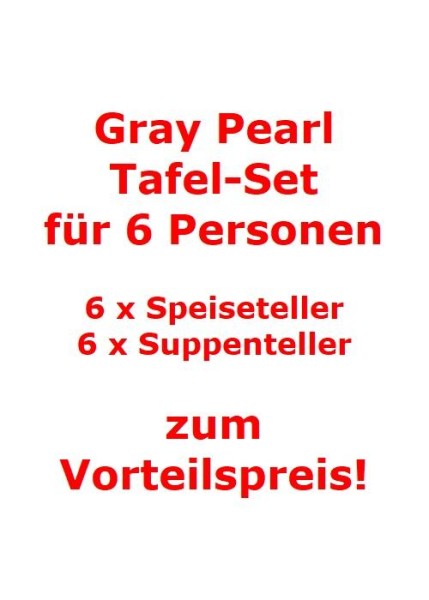 Villeroy & Boch Gray Pearl Tafel-Set für 6 Personen / 12 Teile von Villeroy & Boch