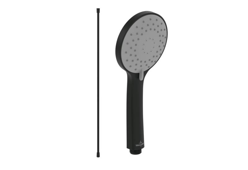 Villeroy & Boch Handbrause Universal Showers, Set aus Duschkopf und Handbrauseschlauch (1,60m), Matt Black von Villeroy & Boch