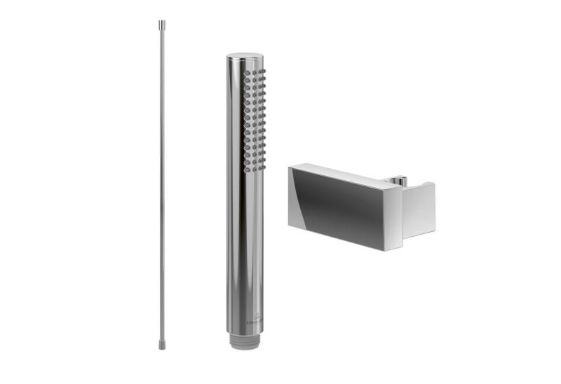 Villeroy & Boch Handbrause Verve Showers, Set aus Duschkopf Stab, Halter (eckig) und Schlauch (1,60m), Chrom von Villeroy & Boch
