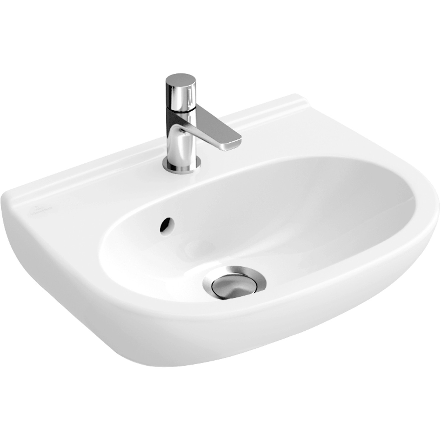 Villeroy & Boch Handwaschbecken compact O.Novo 50 cm Weiß mit HL mit ÜL CPlus von Villeroy & Boch