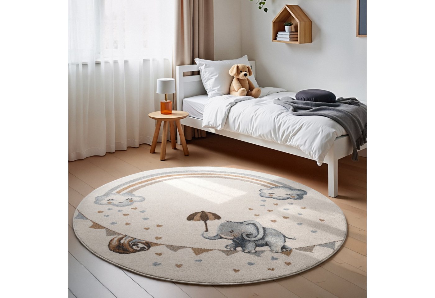 Villeroy & Boch Kinderteppich Walk like an Elephant Rainbow Teppich, rund, Höhe: 9 mm, Spielteppich weich, Kinderzimmer, Boho Kids Spielunterlage, Tieremotiv Villeroy & Boch Kinderteppich Walk like an Elephant Rainbow Teppich, rund, Höhe: 9 mm, Spielteppich weich, Kinderzimmer, Boho Kids Spielunterlage, Tieremotiv von Villeroy & Boch