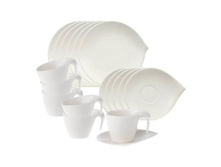 Villeroy & Boch Kombiservice Flow Kaffeeservice 18er Set (18-tlg), Porzellan, weiß von Villeroy-&-Boch
