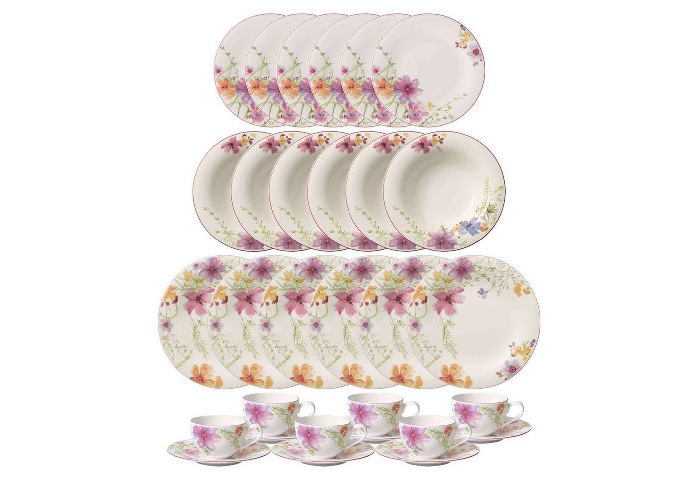 Villeroy & Boch Kombiservice Mariefleur Basic Geschirr-Set 30er Set (30-tlg), Porzellan von Villeroy & Boch