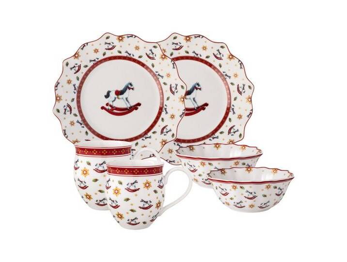 Villeroy & Boch Kombiservice Toy's Delight Frühstücks-Set Schaukelpferd 6er Set (6-tlg), Porzellan, bunt von Villeroy-&-Boch