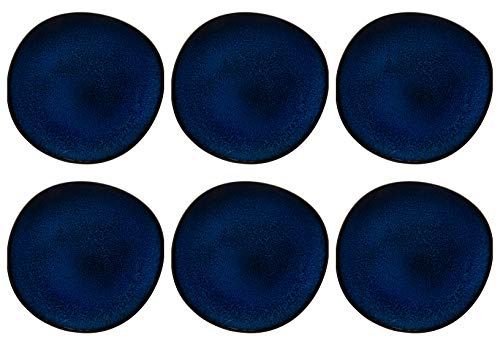 Villeroy & Boch LAVE BLEU Frühstücksteller Größe: Ø 23cm, 6er Set, in der Farbe Blau aus Steingut, 1042612640-SET6 von Villeroy & Boch