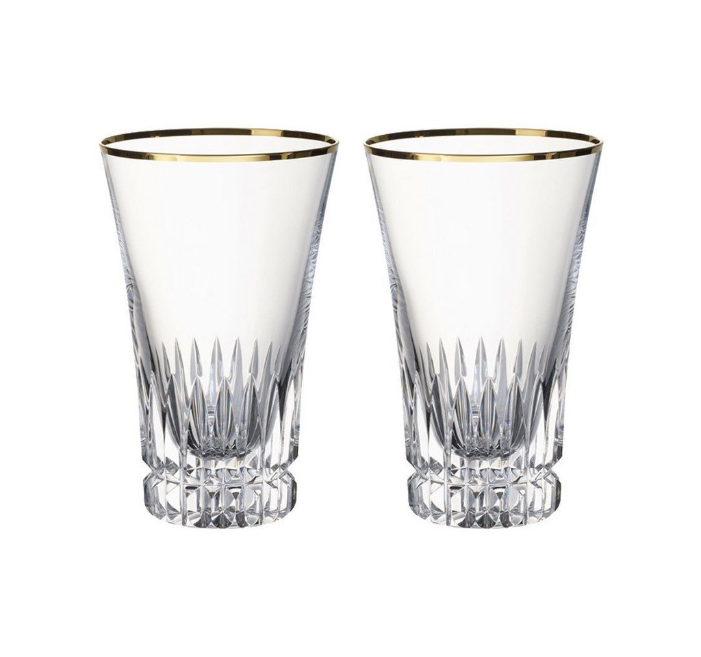 Villeroy & Boch Longdrinkglas Grand Royal Gold Longdrinkgläser 300 ml 2er Set, Glas von Villeroy & Boch