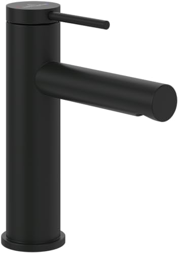 Villeroy & Boch Loop & Friends Waschtischarmatur, Wasserhahn Bad mit Zugstange und Keramikkartusche, Waschbeckenarmatur wassersparend, Auslauf Höhe 106mm, rund, Matt Black Villeroy & Boch Loop & Friends Waschtischarmatur, Wasserhahn Bad mit Zugstange und Keramikkartusche, Waschbeckenarmatur wassersparend, Auslauf Höhe 106mm, rund, Matt Black von Villeroy & Boch