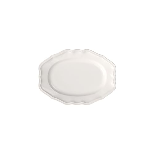 Villeroy & Boch Villeroy und Boch Manoir Servierplatte, 37 cm, Premium Porzellan, Oval, Weiß von Villeroy & Boch