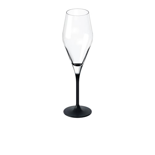 Villeroy & Boch – Manufacture Rock Champagnerglas Set 4-Teilig 260 Ml, Champagnergläser Schwarz, Gläser Champagner, Prosecco Gläser, Sekt Gläser Schwarz Matt Modern, Sektflöte, Kristallglas von Villeroy & Boch