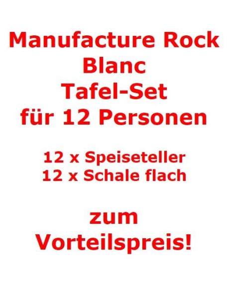 Villeroy & Boch Manufacture Rock Blanc Tafel-Set für 12 Personen / 24 Teile von Villeroy & Boch