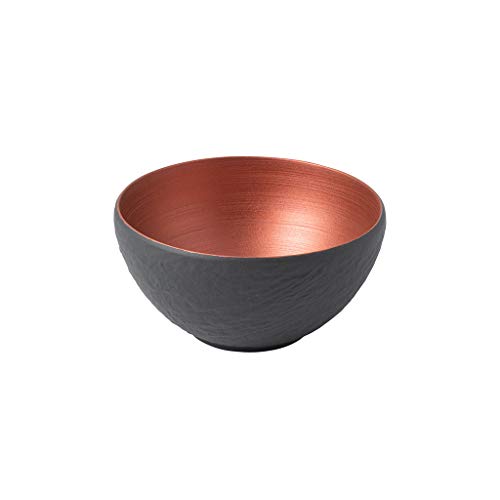 Villeroy & Boch – Manufacture Rock Glow Bowl, Elegante Schale In Kupfer Und Schwarz, Spülmaschinenfest, Mikrowellensicher, Schale, Schüssel, Müslischale, Salatschüssel, Premium Porzellan von Villeroy & Boch