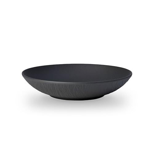 Villeroy & Boch – Manufacture Rock Schale Flach Schwarz Matt, Spülmaschinenfest, Mikrowellensicher, Schale Für Süßigkeiten, Schwarze Deko Schale, Schüssel, Dekoschale Für Schlüssel, Premium Porzellan von Villeroy & Boch