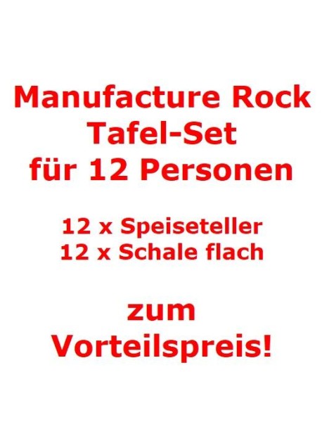 Villeroy & Boch Manufacture Rock Tafel-Set für 12 Personen / 24 Teile von Villeroy & Boch