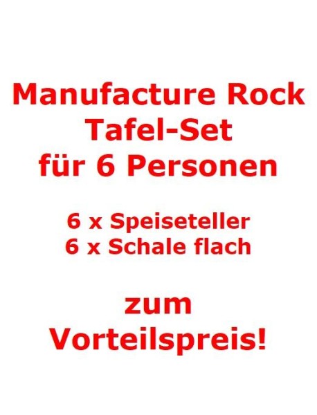 Villeroy & Boch Manufacture Rock Tafel-Set für 6 Personen / 12 Teile von Villeroy & Boch