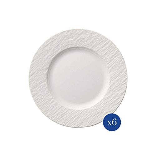 Villeroy & Boch - Manufacture Rock Weiß Frühstücksteller, 6 Stück, 22 cm, Premium Porzellan, Weiß von Villeroy & Boch