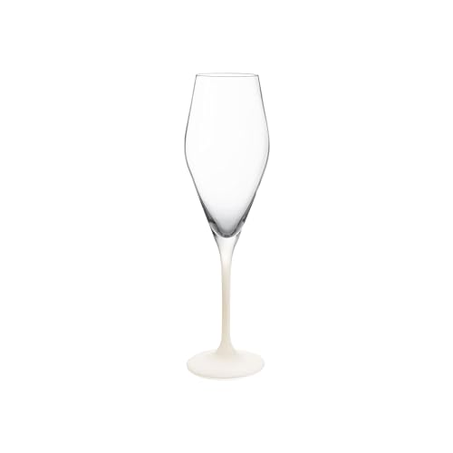 Villeroy & Boch - Manufacture Rock Blanc Champagnerkelch Set, 4Tlg. Gläserset Für Sekt Und Schaumweine, 260 Ml, Kristallglas, Mattweiße Schieferoptik von Villeroy & Boch