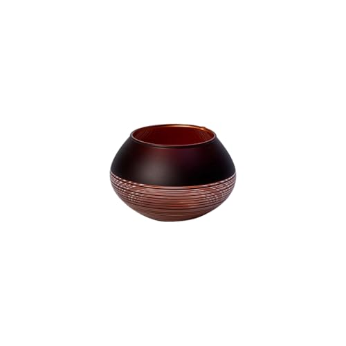 Villeroy und Boch Manufacture Swirl Teelichthalter, 7 cm, Kristallglas, Schwarz/Bronze von Villeroy & Boch