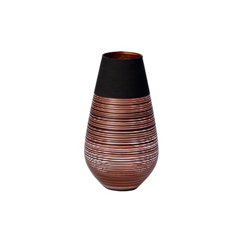 Villeroy & Boch Manufacture Swirl große Soliflor-Vase, 18 cm, Kristallglas, bronze, schwarz von Villeroy & Boch