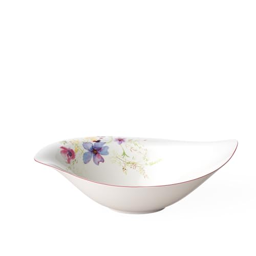 Villeroy und Boch - Mariefleur Basic Serve und Salad Salatschüssel, Schale für Beilagen und Salate, 45 x 31 cm, Premium Porzellan, weiß/bunt von Villeroy & Boch