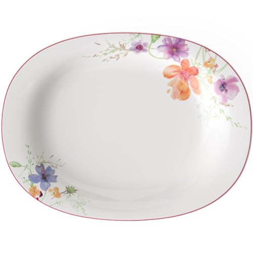 Villeroy und Boch Mariefleur Basic Servierplatte, 34 cm, Premium Porzellan, Weiß/Bunt von Villeroy & Boch