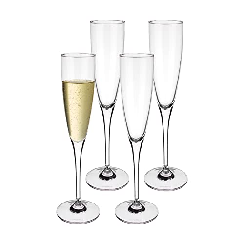 Villeroy und Boch Maxima Champagnerglas, 4er-Set, 150 ml, 26,5 cm, Sektgläser aus Kristallglas, Klar, Spülmaschinengeeignet von Villeroy & Boch