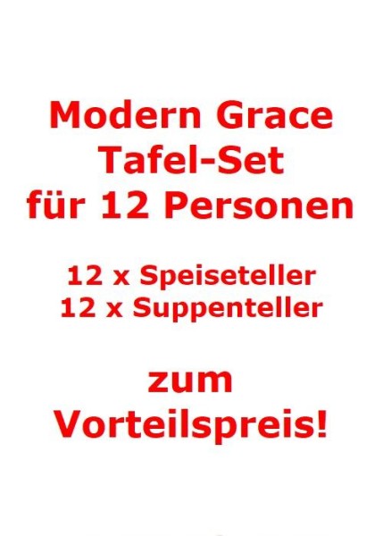 Villeroy & Boch Modern Grace Tafel-Set für 12 Personen / 24 Teile von Villeroy & Boch