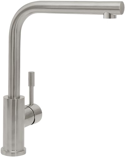 Villeroy & Boch Modern Steel Küchenarmatur, Hochdruck, Wasserhahn Küche mit Keramikkartusche und 360° Schwenkbereich, Spültischarmatur wassersparend, Auslauf Höhe 281mm, Edelstahl massiv von Villeroy & Boch