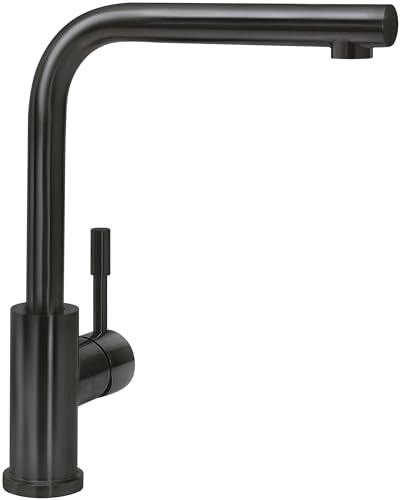 Villeroy & Boch Modern Steel Küchenarmatur, Hochdruck, Wasserhahn Küche mit Keramikkartusche und 360° Schwenkbereich, Spültischarmatur wassersparend, Auslauf Höhe 281mm, Anthracite von Villeroy & Boch