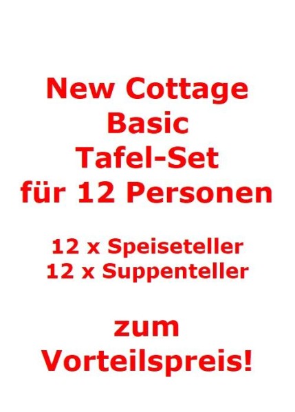 Villeroy & Boch New Cottage Basic Tafel-Set für 12 Personen / 24 Teile von Villeroy & Boch
