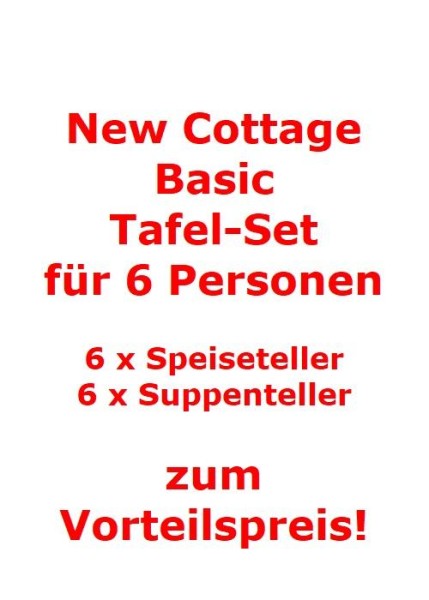 Villeroy & Boch New Cottage Basic Tafel-Set für 6 Personen / 12 Teile von Villeroy & Boch