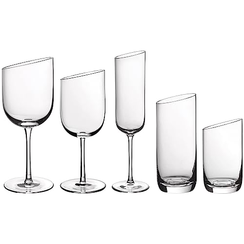 Villeroy & Boch NewMoon Gläser-Set, 20er Set, jeweils 4 Gläser, Elegante Weingläser, Moderne Sektgläser, Praktische Trinkbecher, Kristallgläser für jeden Tag, klar, spülmaschinengeeignet von Villeroy & Boch