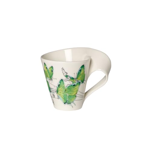 Villeroy & Boch NewWave Caffè Kaffeebecher "Deep Green Hairstreak", 300 ml, Höhe: 11 cm, Premium Porzellan, Grün, 1 Stück (1er Pack) von Villeroy & Boch