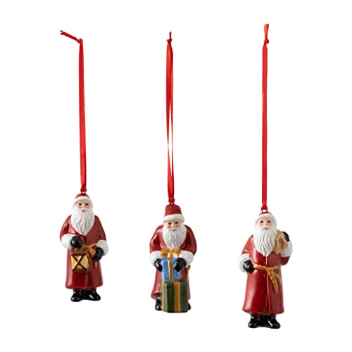 Villeroy & Boch Nostalgic Ornamente Santa Claus, Set 3tlg, weiß, 8x3,5cm 14-8331-6687 bunt von Villeroy & Boch