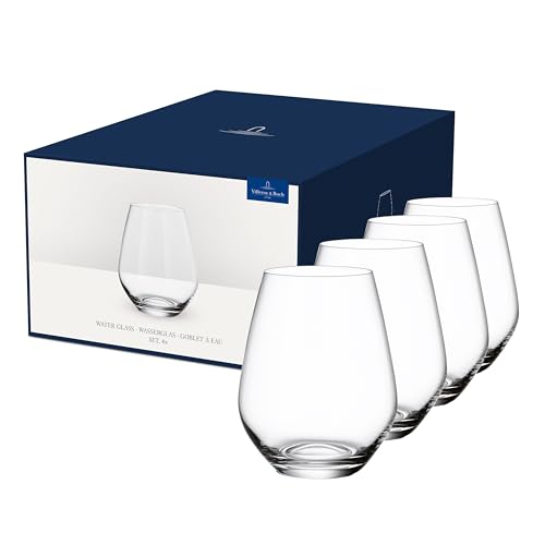 Villeroy & Boch – Ovid Wasserglas-Set 4 Teilig 420 Ml, Wassergläser, Gläser Set, Besondere Trinkgläser, Gläser Für Wasser, Saftgläser, Kristallglas, Spülmaschinenfest von Villeroy & Boch