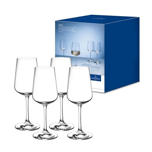 Villeroy & Boch – Ovid Weißweinglas-Set 4 Teilig 380 Ml, Spülmaschinenfest, Kristallglas, Gläser, Weißweingläser, Weinglas Set, Weingläser Weißwein, Schöne Weingläser, Weinglas Kristall von Villeroy & Boch