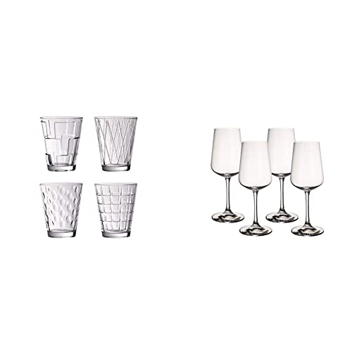 Villeroy & Boch Ovid weißweingläser, 4er-Set, 380 ml randvoll gemessen, Kristallglas, Klar & Dressed Up Wassergläser, 4er-Set, 310 ml randvoll gemessen, Kristallglas, Klar von Villeroy & Boch