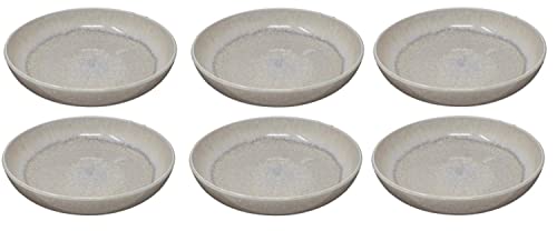 Villeroy & Boch like. by Perlemor Sand Pastaschale 6er Set, 22 cm, Suppenschalen im Pottery Look mit Effektglasur, Premium Porzellan von Villeroy & Boch