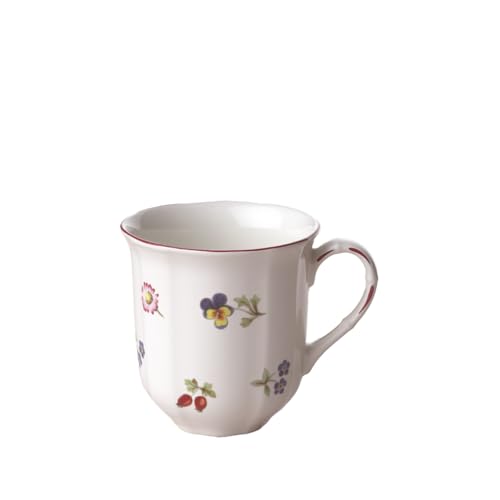 Villeroy & Boch - Petite Fleur Henkelbecher 300 ml Weiß, Spülmaschinenfest, Mikrowellensicher, Kaffeetasse, Becher, Porzellan Kaffeebecher, Tasse Blumen, Geschirr, Premium Porzellan von Villeroy & Boch